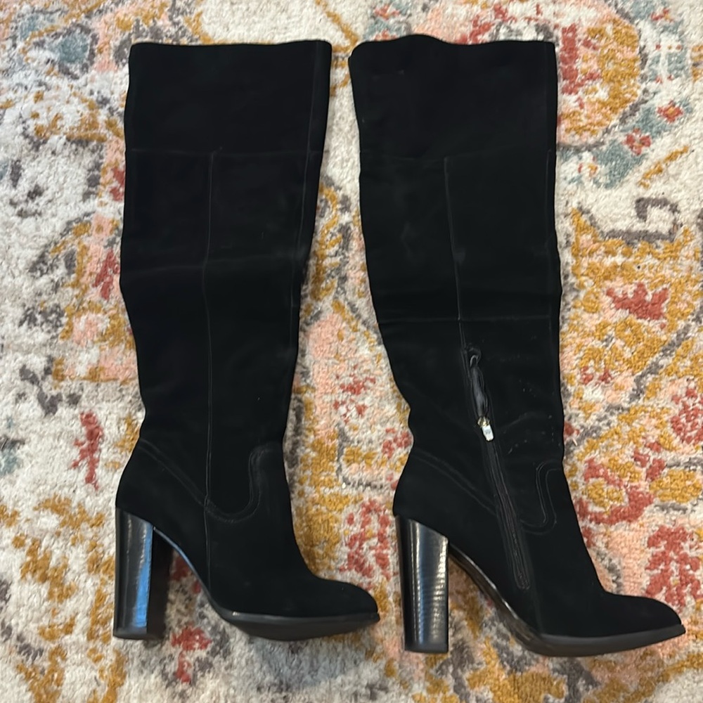 Aldo Suede Black Over the Knee Boot